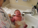 Baby's first bath