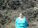 Jenn with volcanic rocks