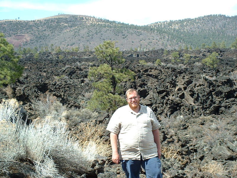 Nick with volcanic rocks