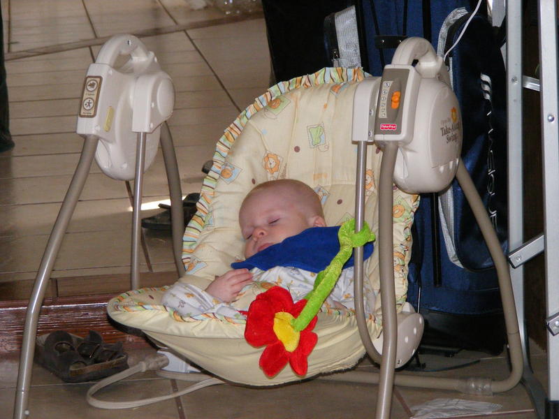 Sleeping in the swing