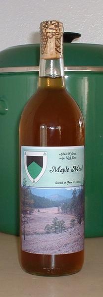 Bottle of mead all labeled up