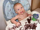 Chocolate cake and milk!