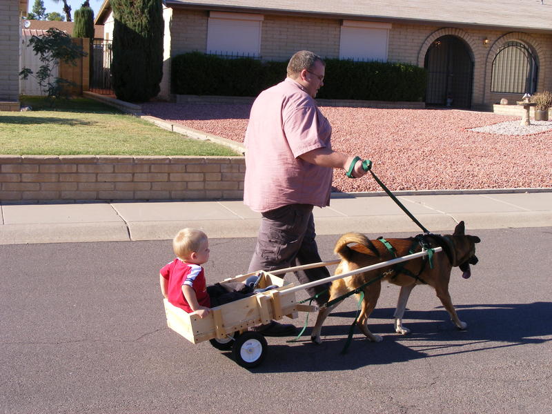 Giving Micah a ride