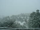 It snowed on the way up the I-17 towards Flagstaff