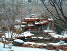 Backyard waterfall is shut down for the winter.